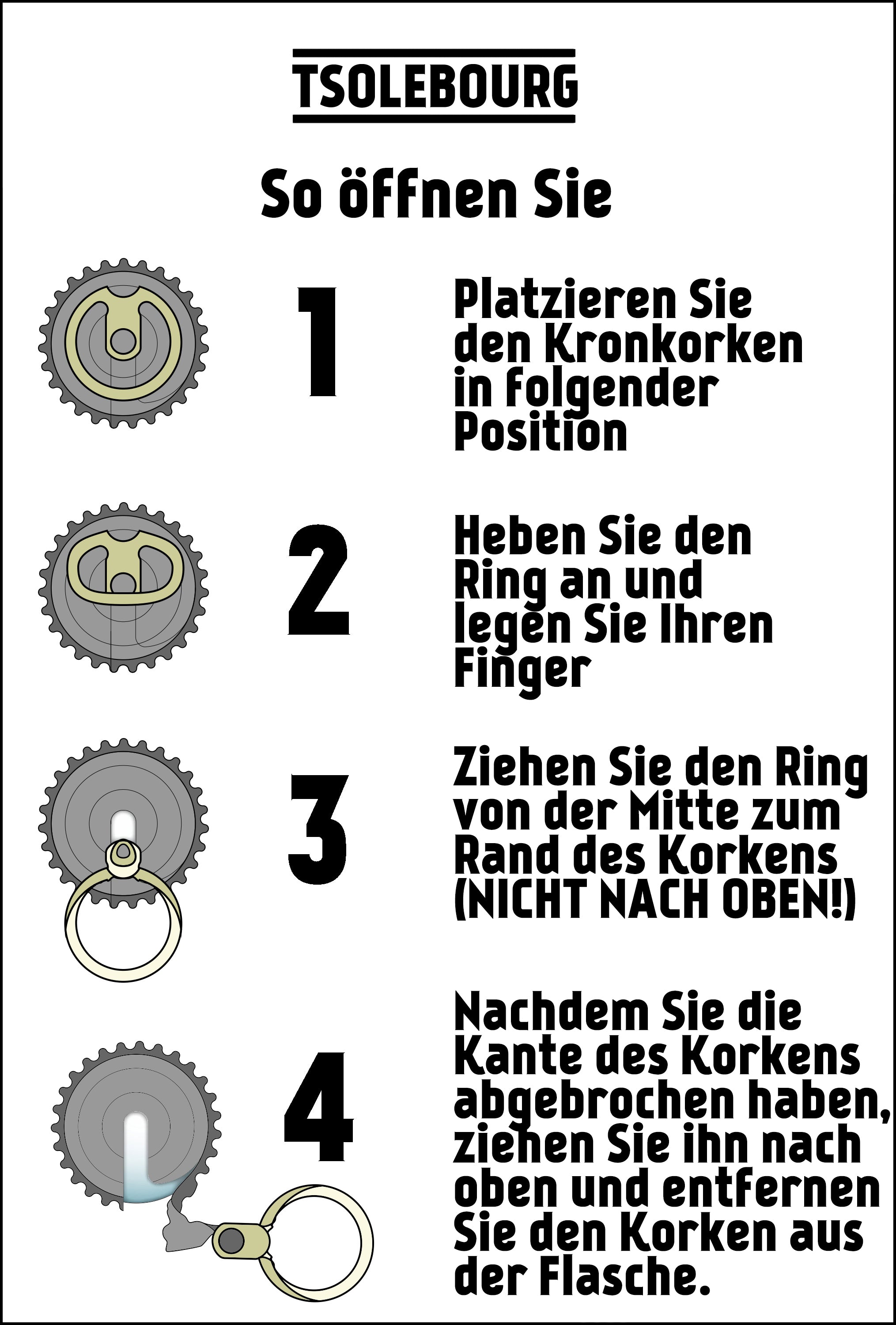 Kronkorken öffnen – Deutsche Anleitung